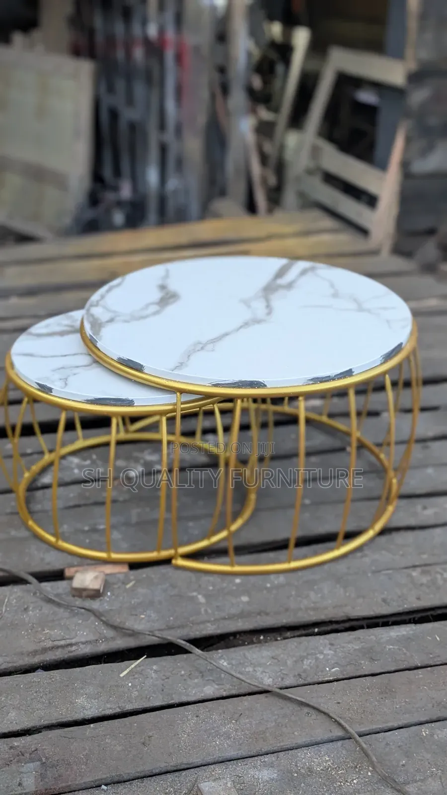 Golden Metallic Centre Tables