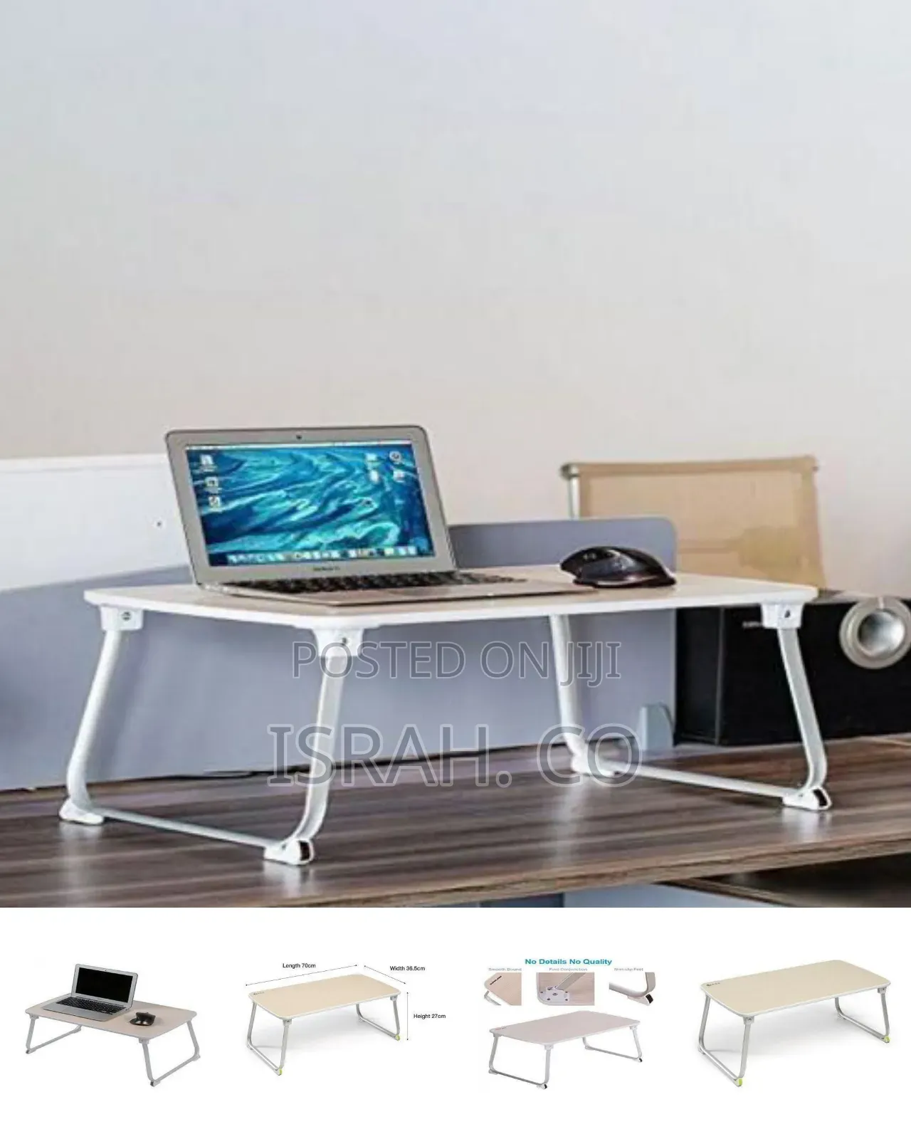 Lasa Folding Laptop Table – Adjustable Desk for Bed, Couch Study.