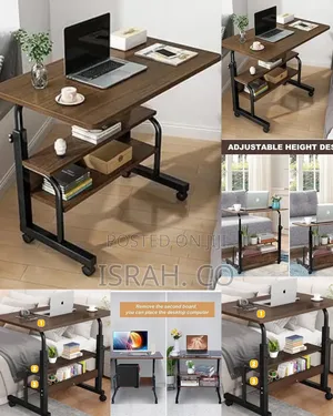 Adjustable Height Computer Desk Bedside Table Portable Mobile Laptop
