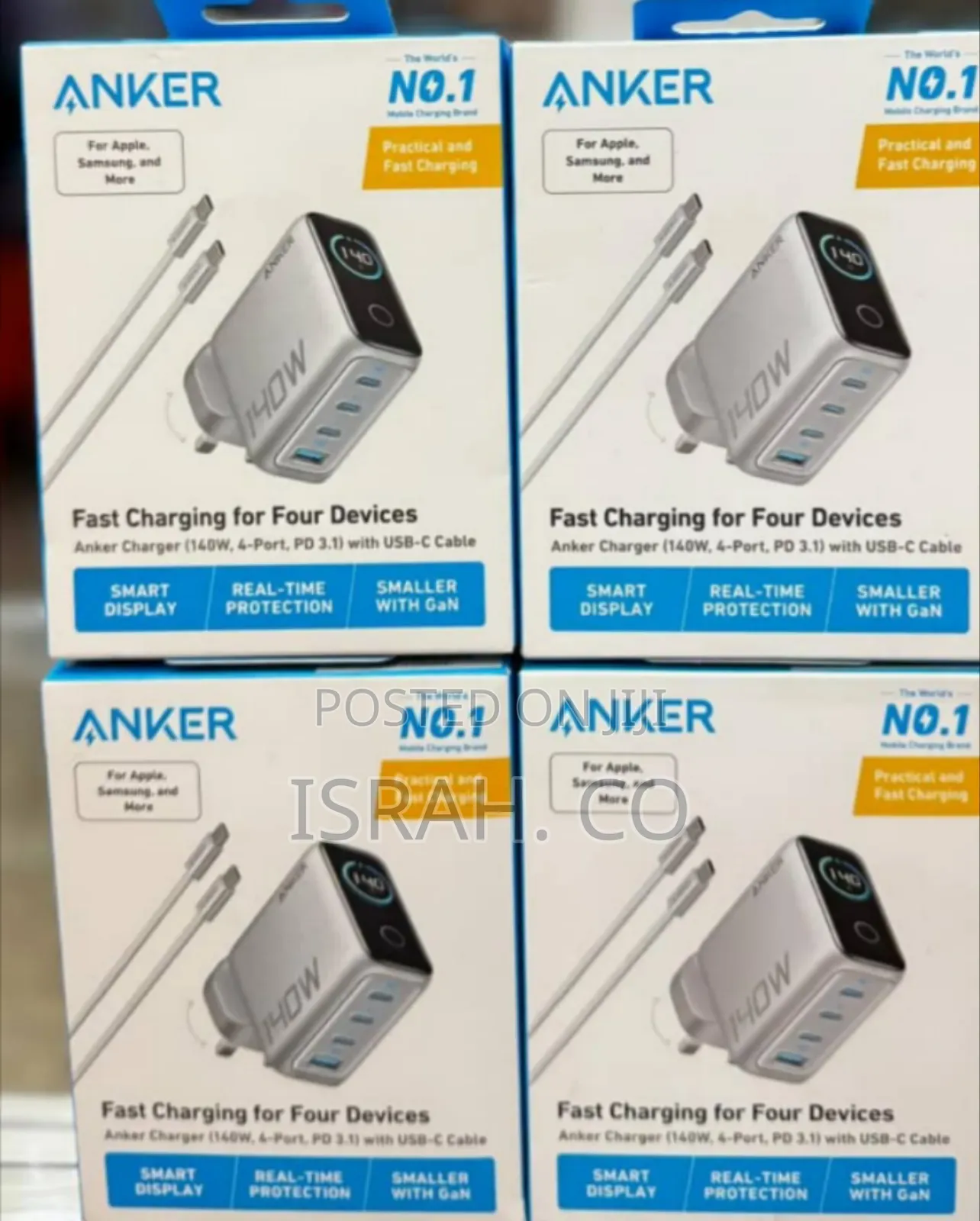 Anker 140w Usb C Charger, Laptop Charger, 4-Port Multi-Device Fast