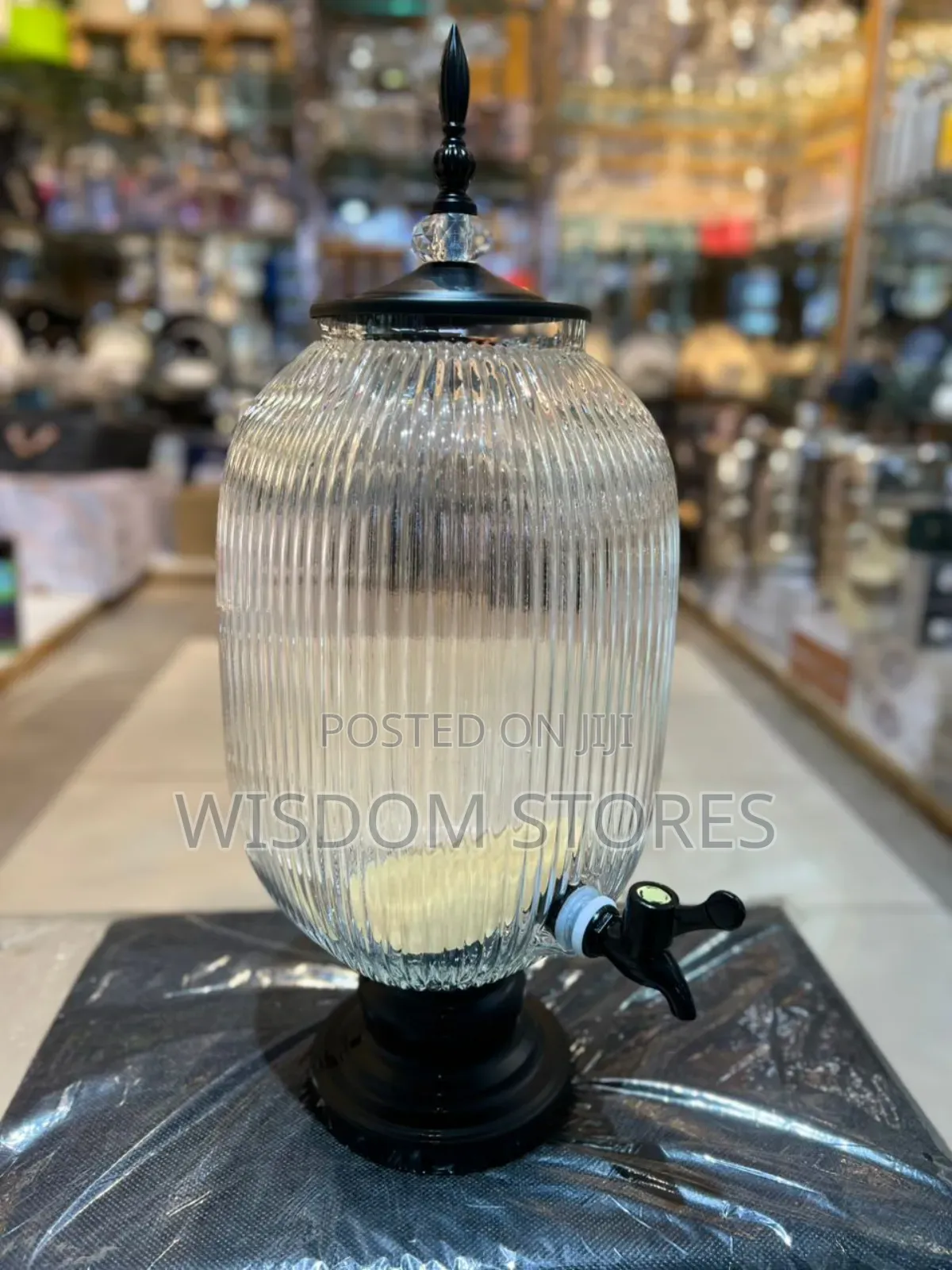 Ribbed Glass Beverage Dispenser - 8l