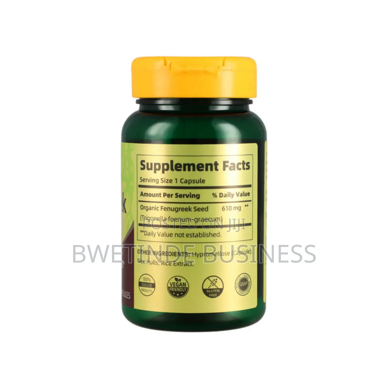 Fenugreek Dietary Supplement Containing 100 Vegetarian Capsules