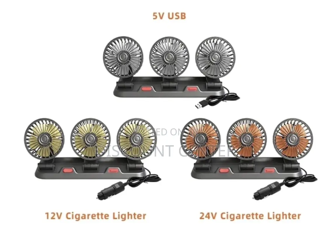 Adjustable 3 Head Car Fan