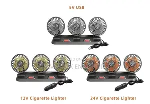 Adjustable 3 Head Car Fan