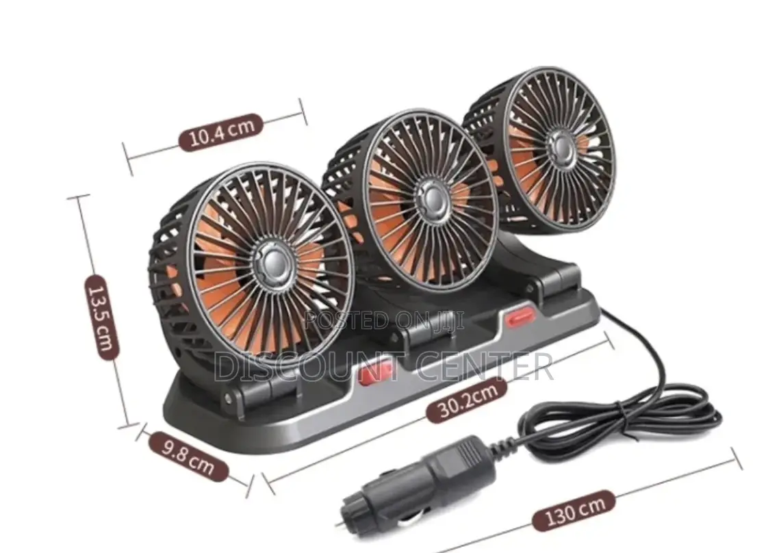 Adjustable 3 Head Car Fan