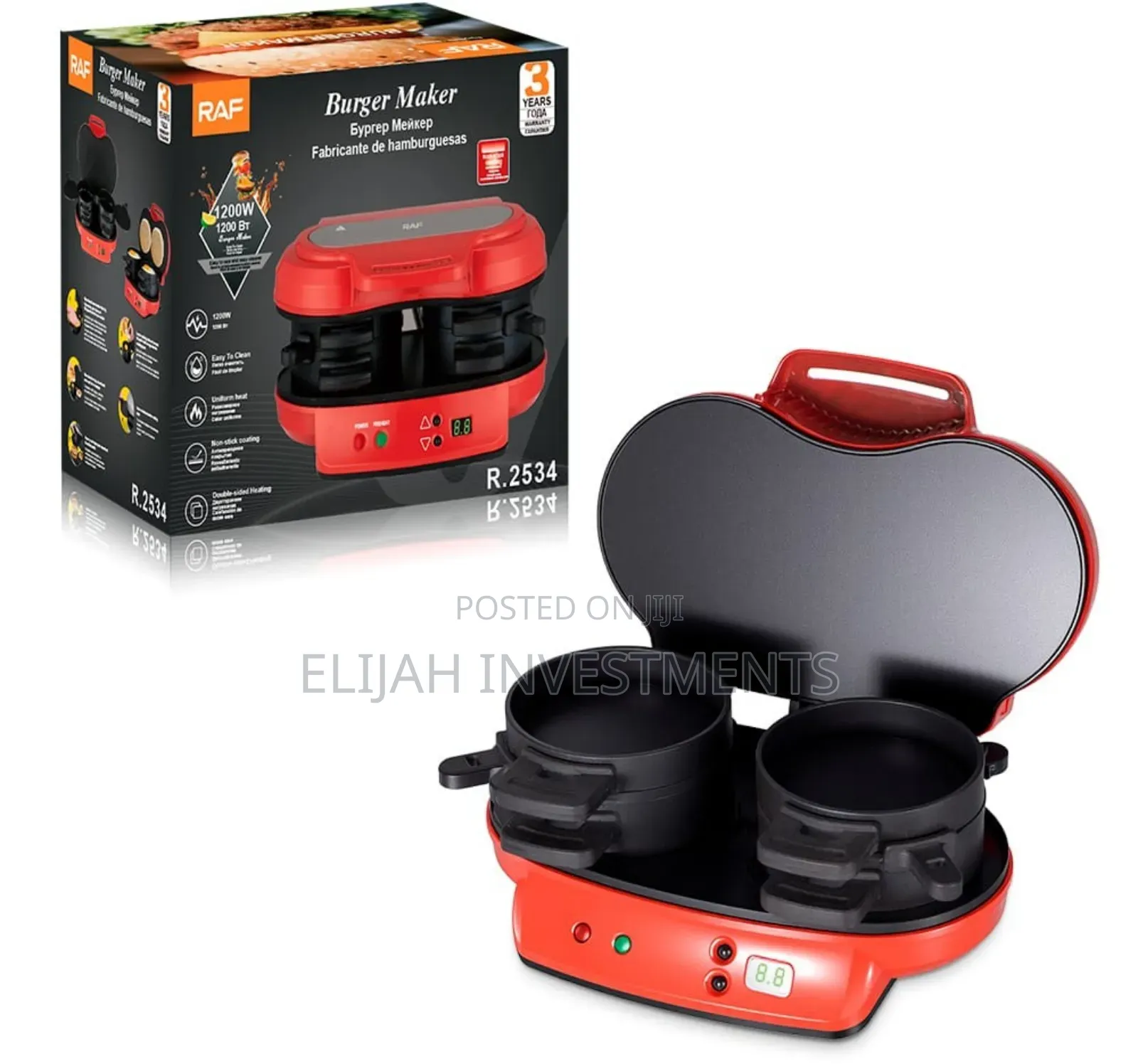 Raf Double Burger Maker (Model R.2534 )