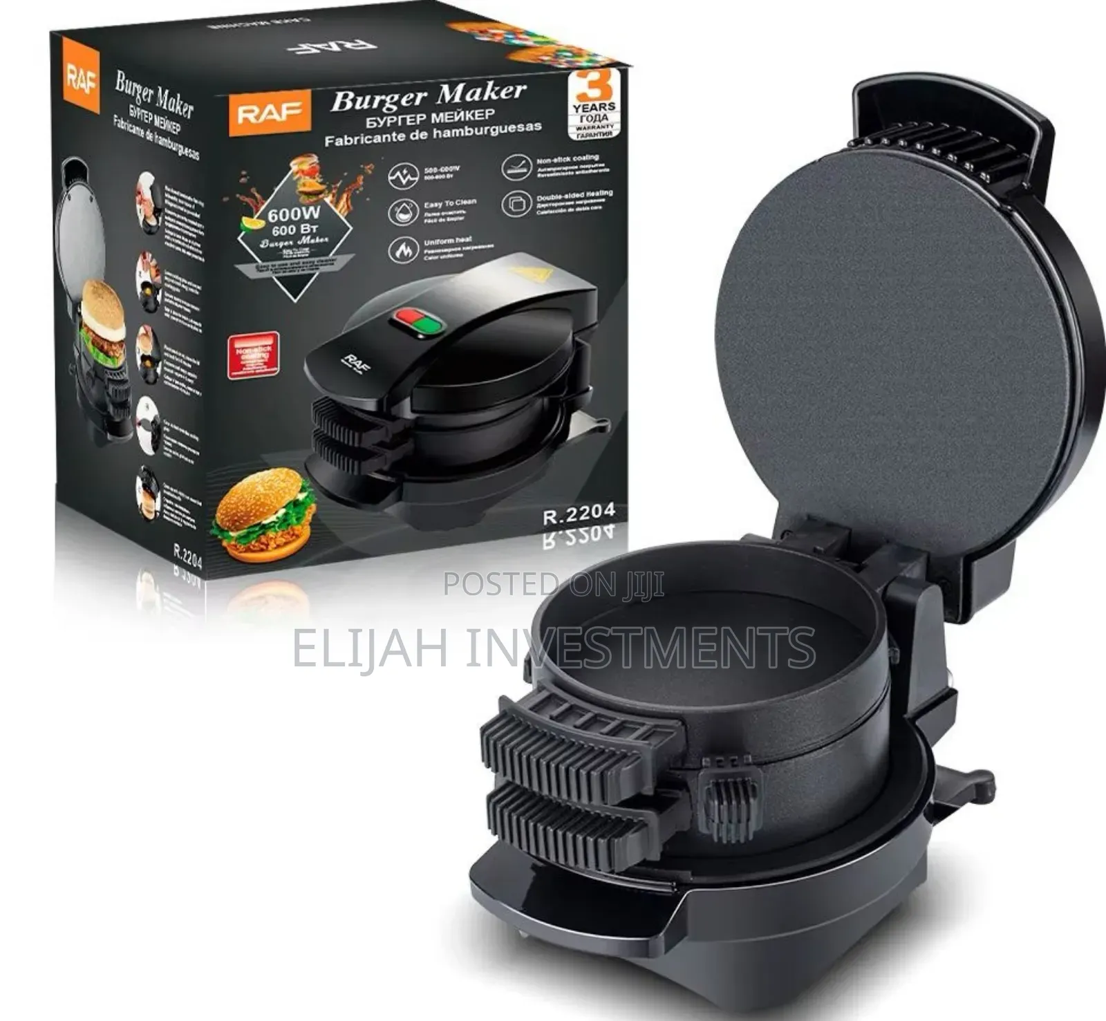 Raf Mini Burger Press Maker With Egg Cooker Ring