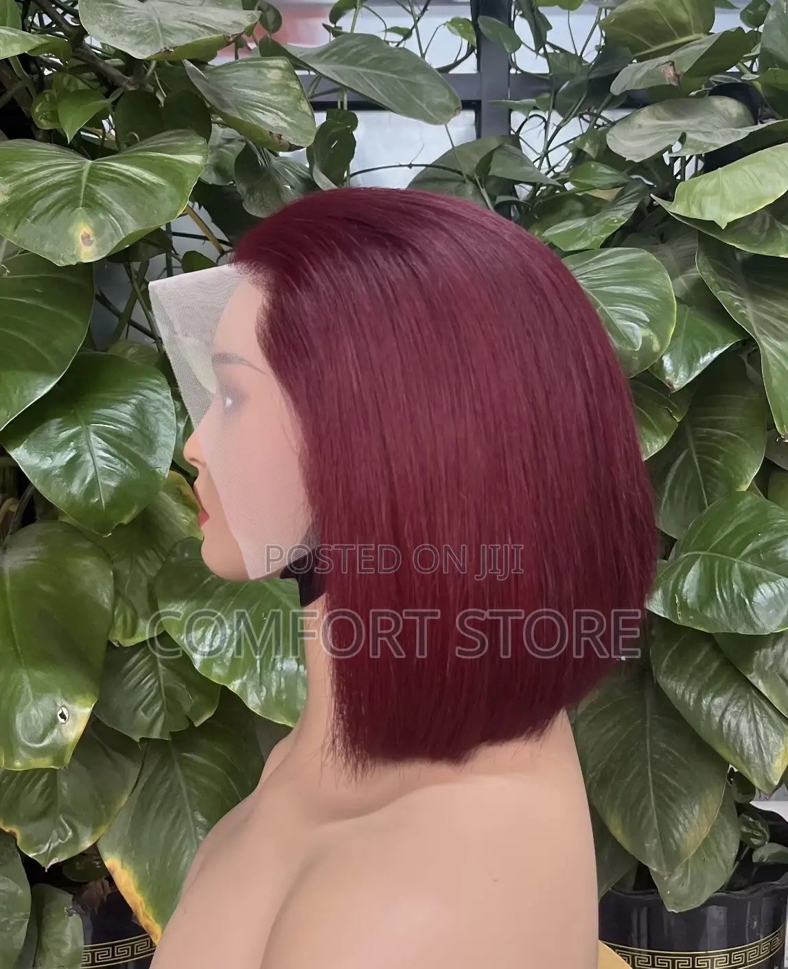 Ear to Ear Wig Maroon Bob 10 Inches