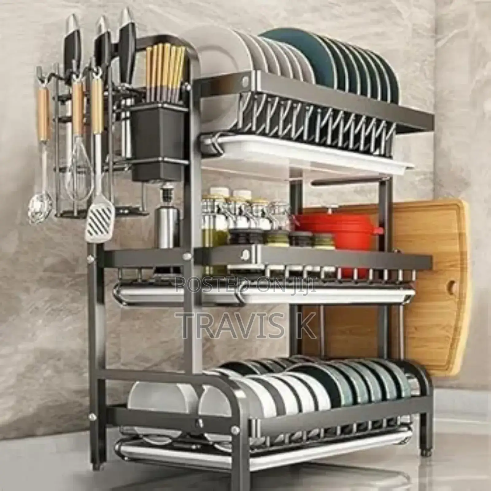 3 Tier Carbon Steel Dish Drainers Rack