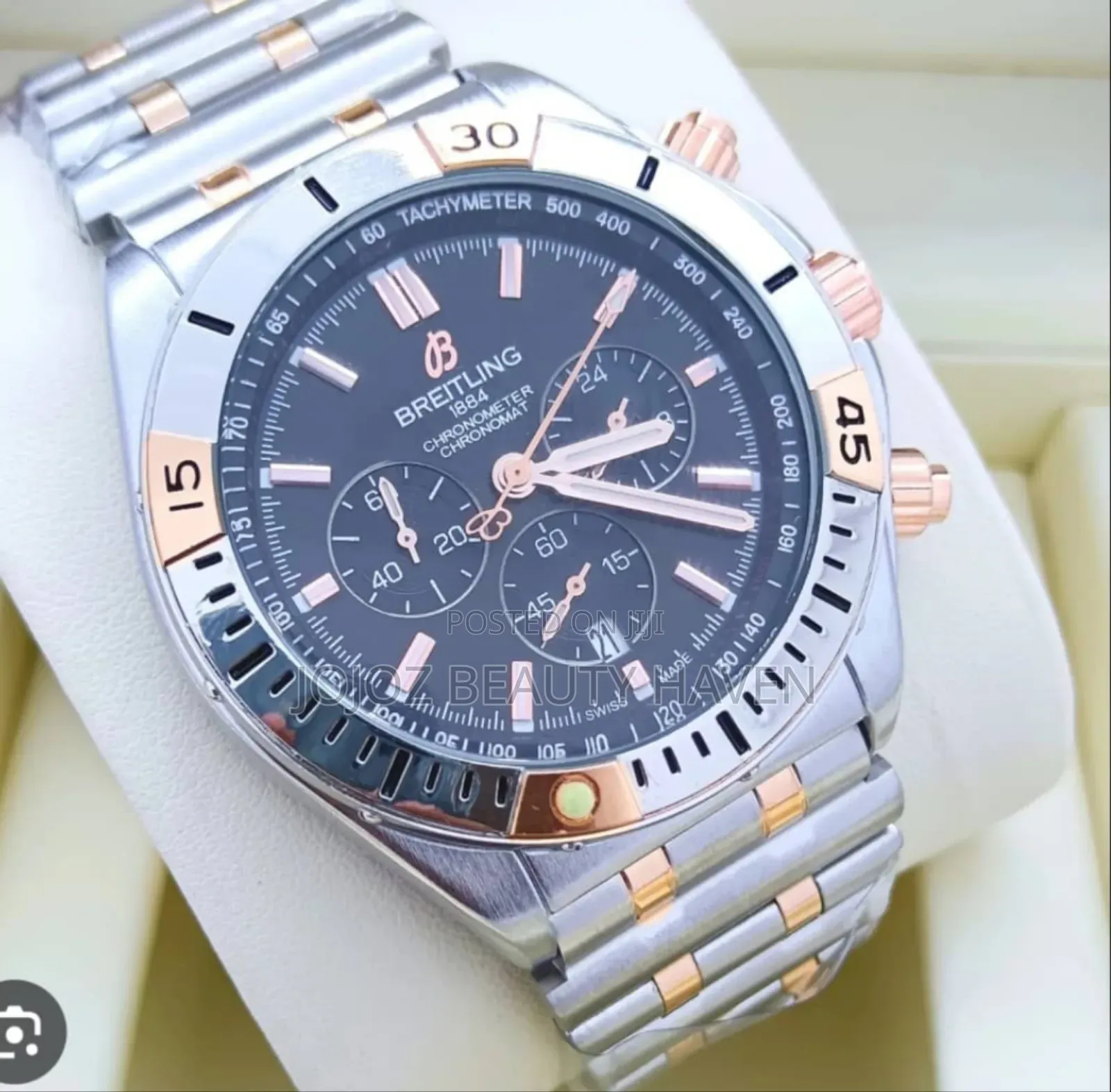Men's Business Watche Rose Gold Silver