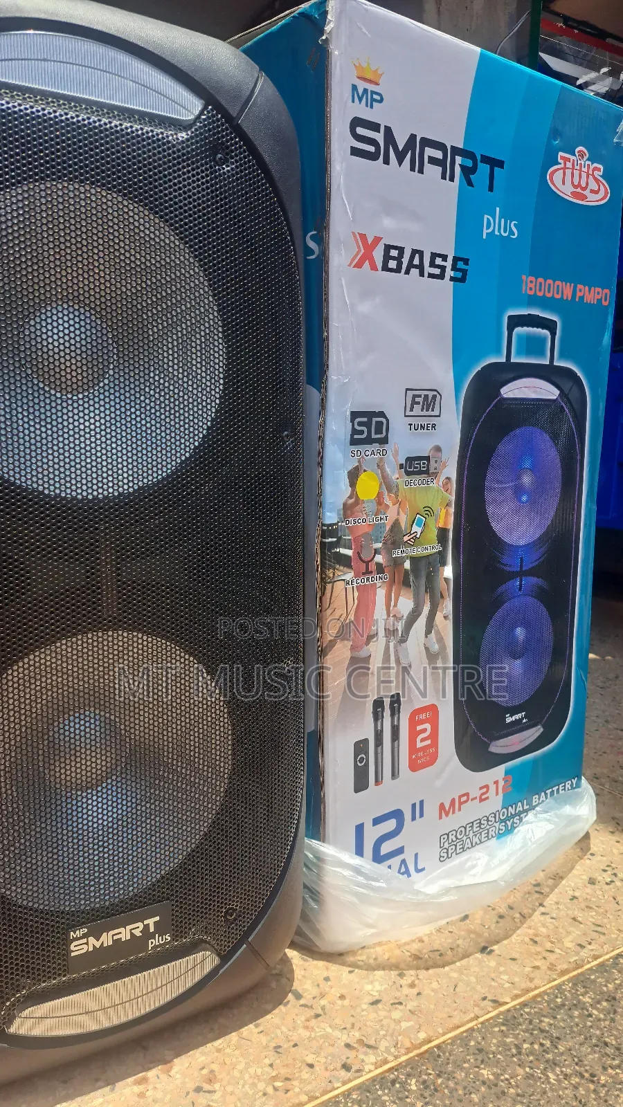 Smart Plus X Bass Rechargeable Amplified Speaker Two Microphones