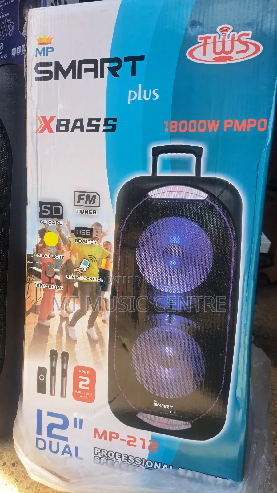 Smart Plus X Bass Rechargeable Amplified Speaker Two Microphones