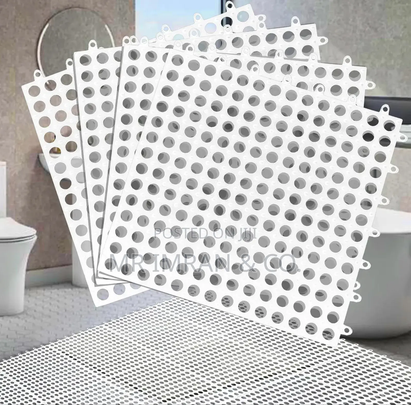 Interlocking White Floor Rubber Mat Tiles