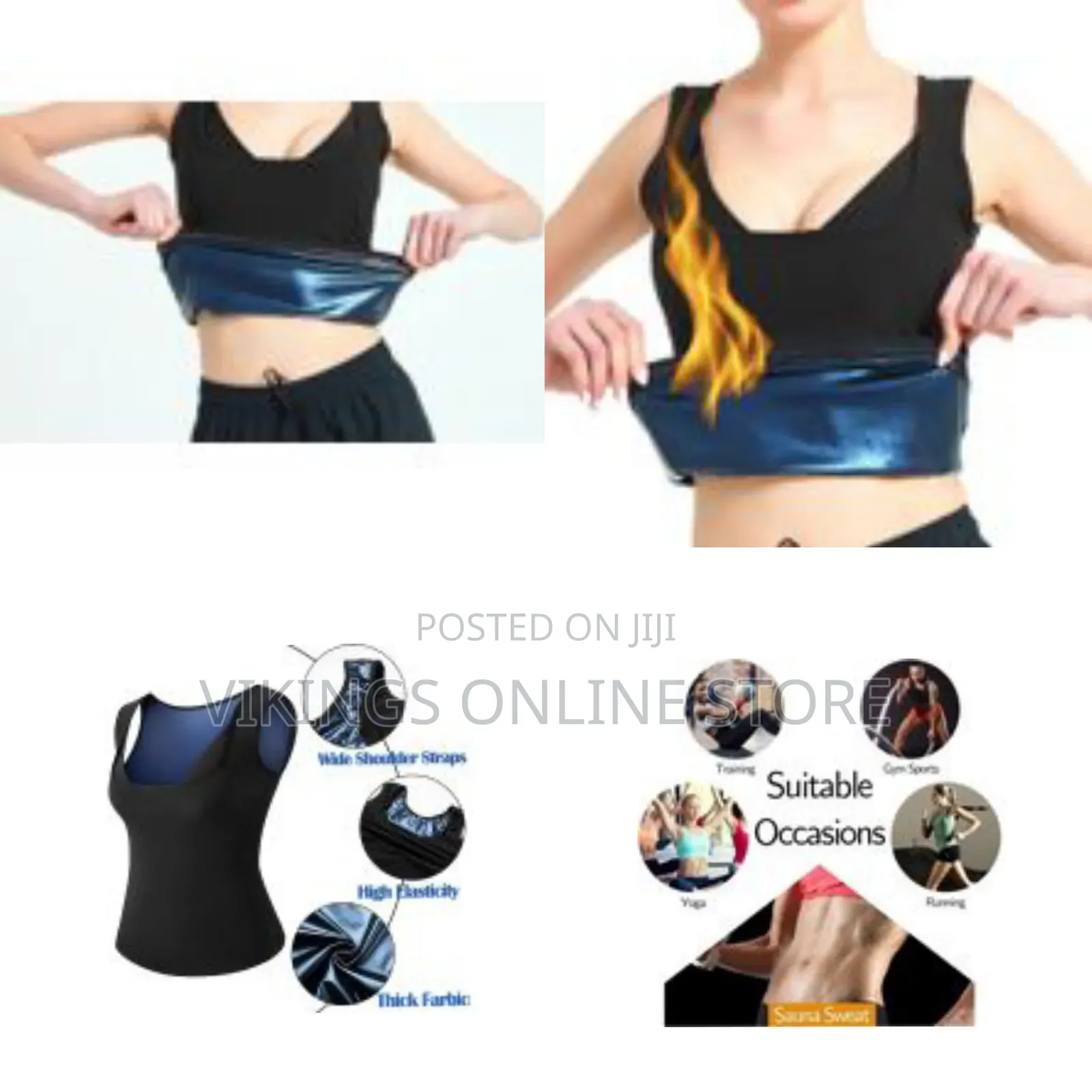 Size: 46 Women Sauna Vest Shirt Sweat Suit Shapewear Tank Top Workout
