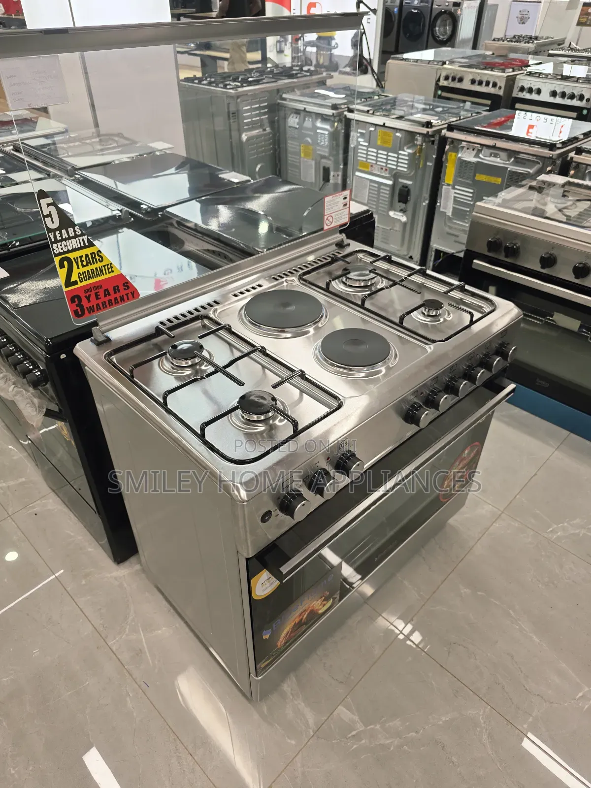 90cm by 60cm (4+2) Stainless Blueflame Auto Ignited Electric Cooker