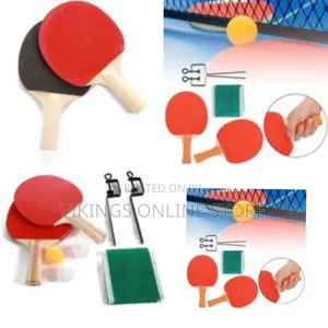 Wooden Table Tennis Set With 2 Table Tennis Racquets Bat Net, Clamps