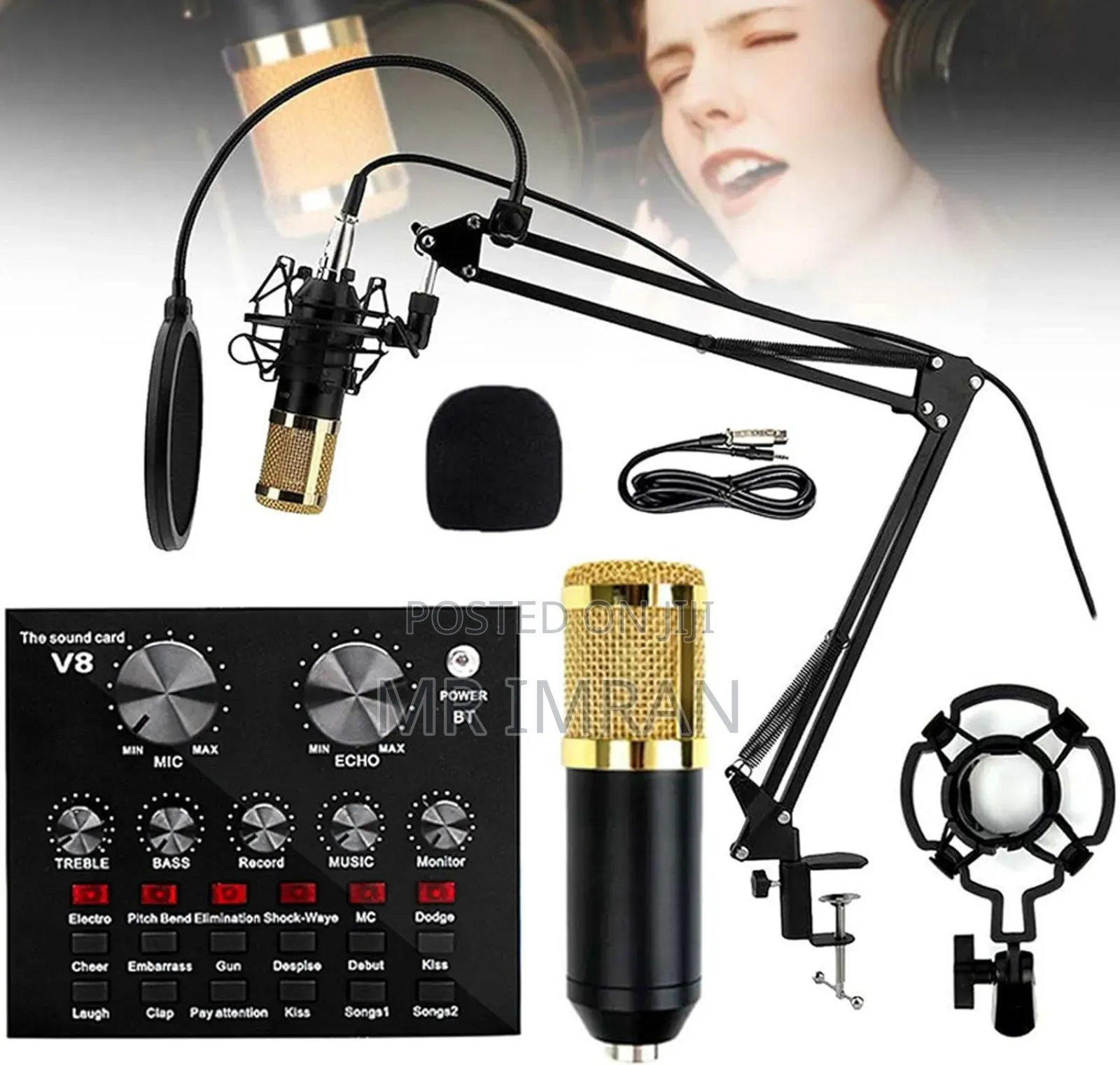 V8 Professional Bm-800 Condenser Microphone Sound Card