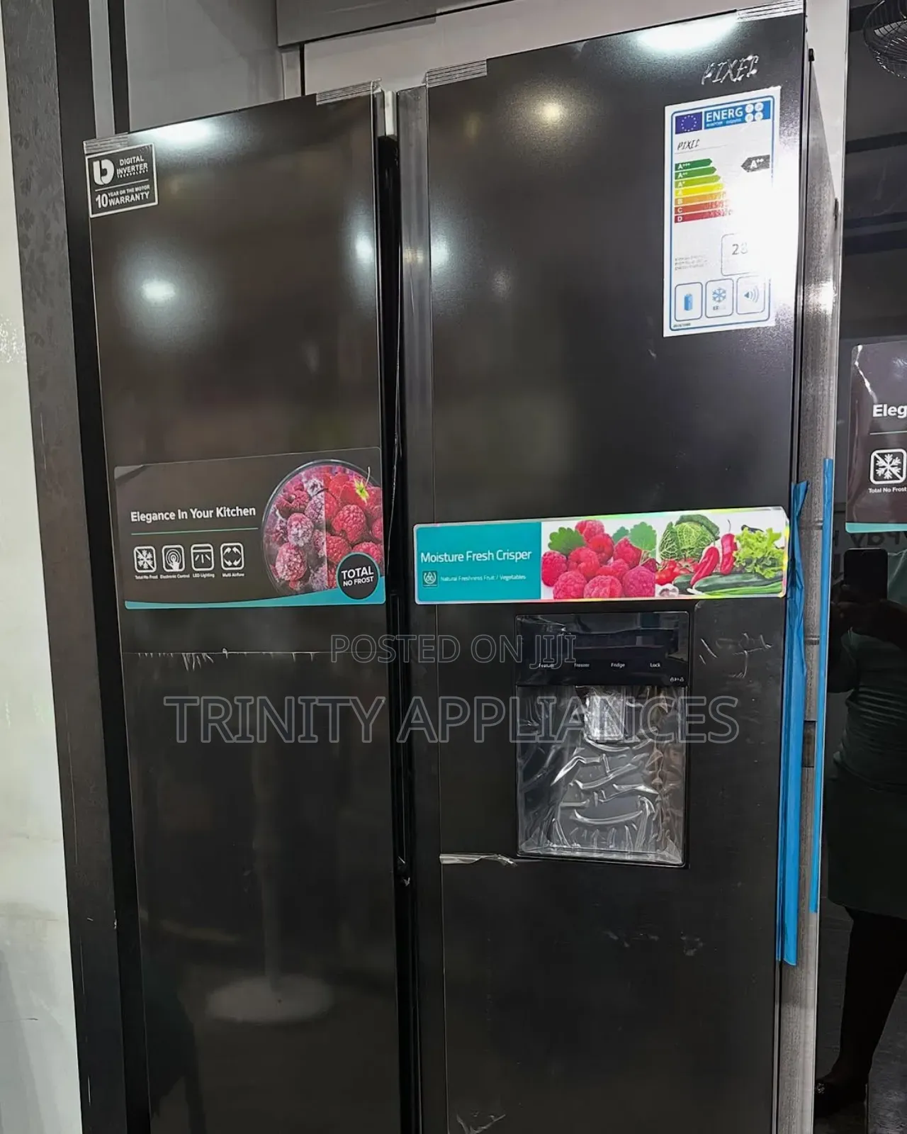 Pixel 560 Litres Side by Side Frost Free Refrigerator- Black