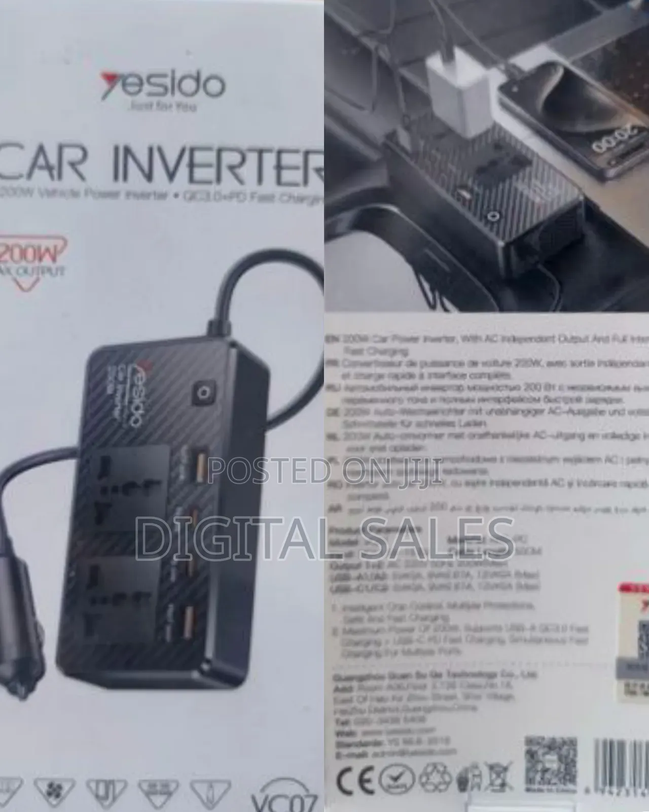 Yesido 200w Vehicle Power Inverter