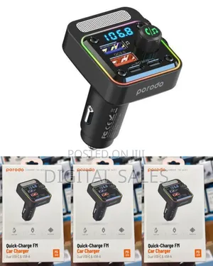 Porodo Quick-charge Fm Car Charger