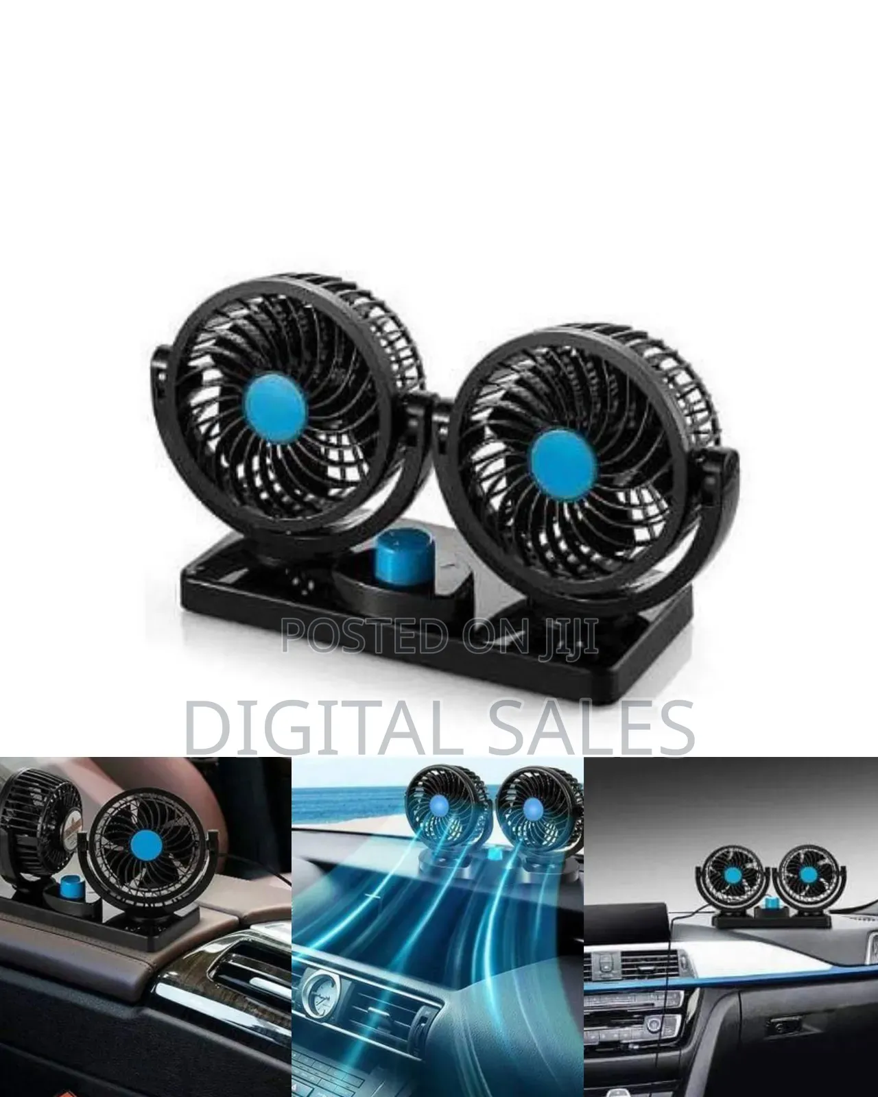 Dual-head Wireless Car Fan