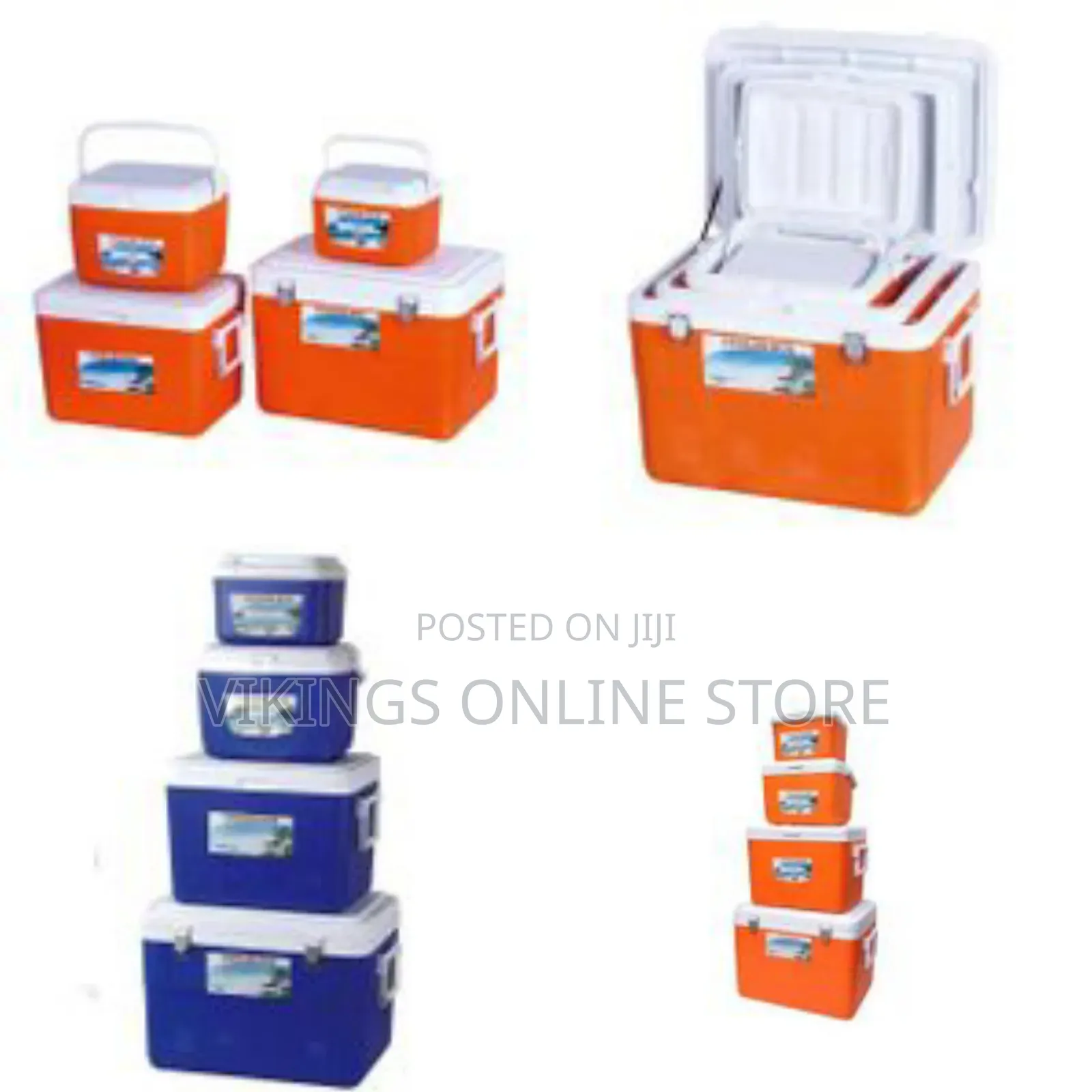 4 Set of 5l 13l 27l 45l Plastic Cooler Box, Outdoor Waterproof