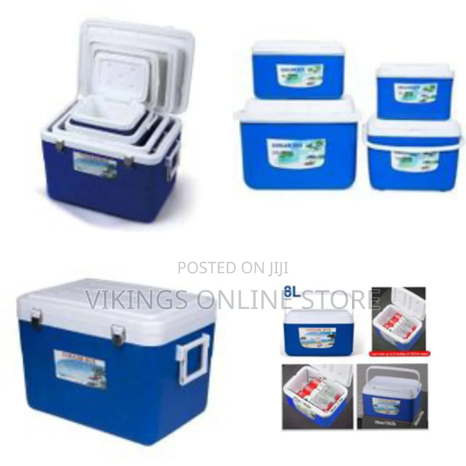 4 Set of 5l 13l 27l 45l Plastic Cooler Box, Outdoor Waterproof