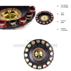 Spin Wheel Roulette Set With Ball Fun Game Set (2 Balls And 16 Glasses