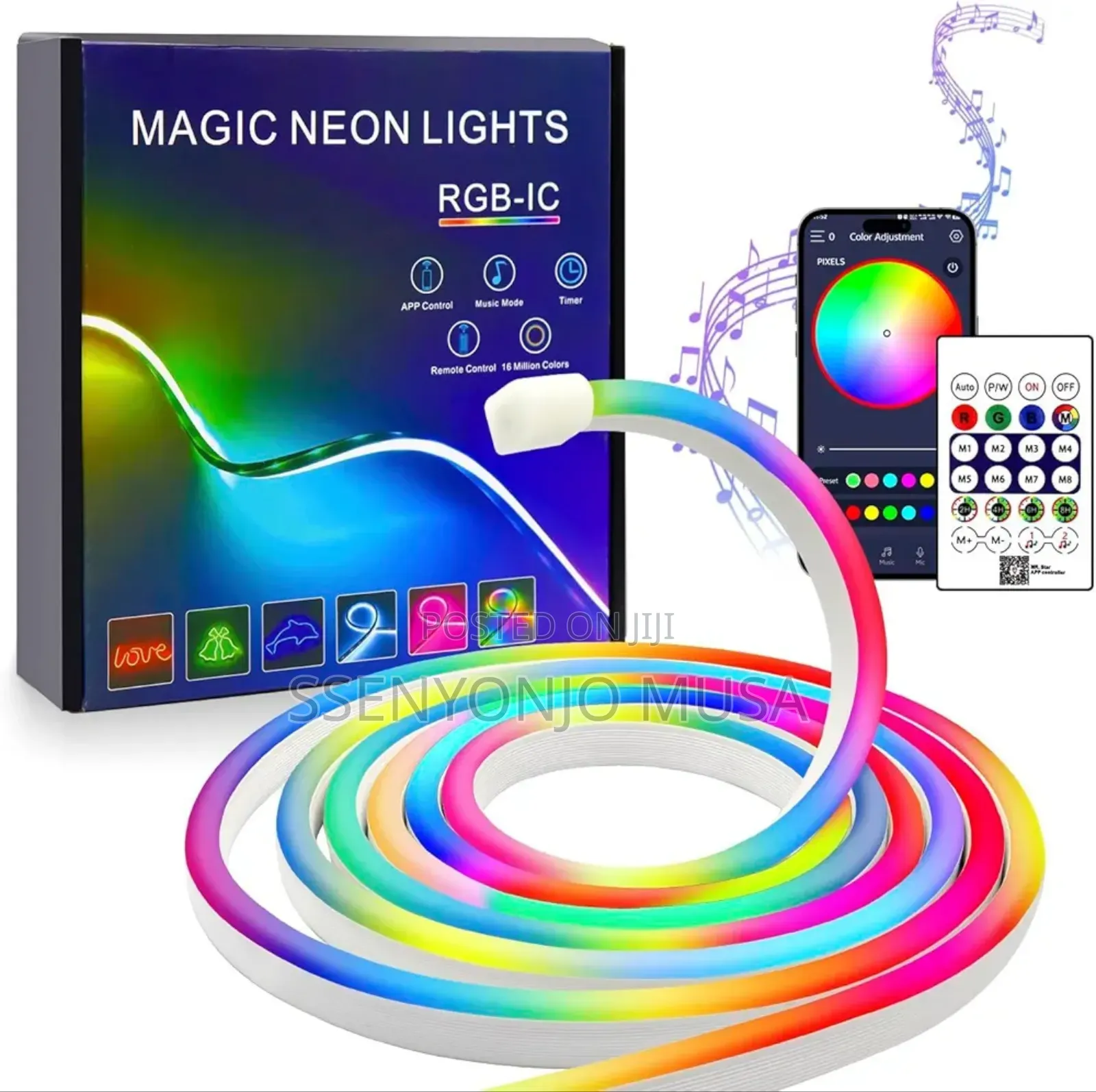 Neon RGB Led Strip Light 5m – Usb Waterproof Ip67, Bt App Remote