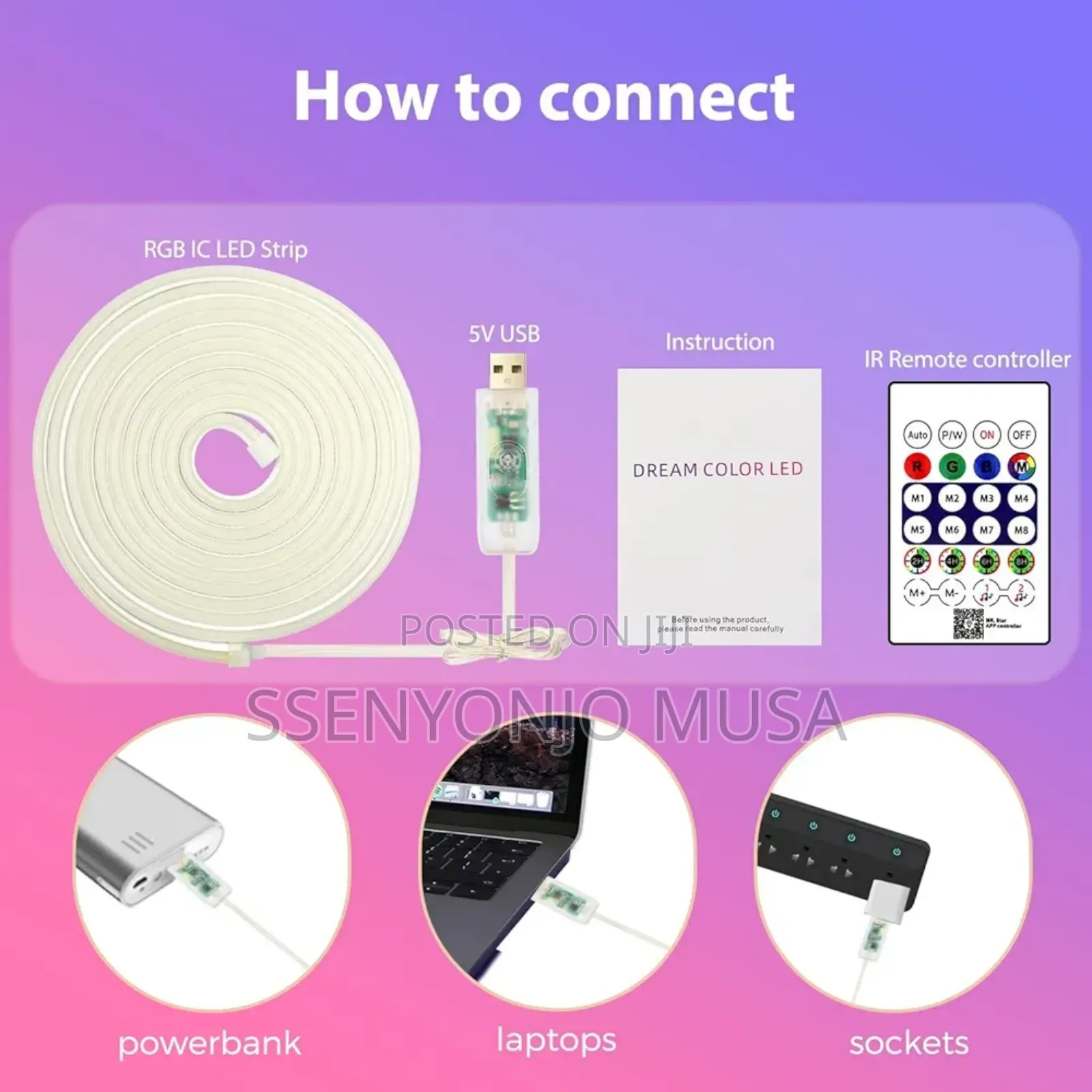 Neon RGB Led Strip Light 5m – Usb Waterproof Ip67, Bt App Remote