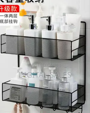 Two-Tier Wall-Mounted Metal Shower Caddy