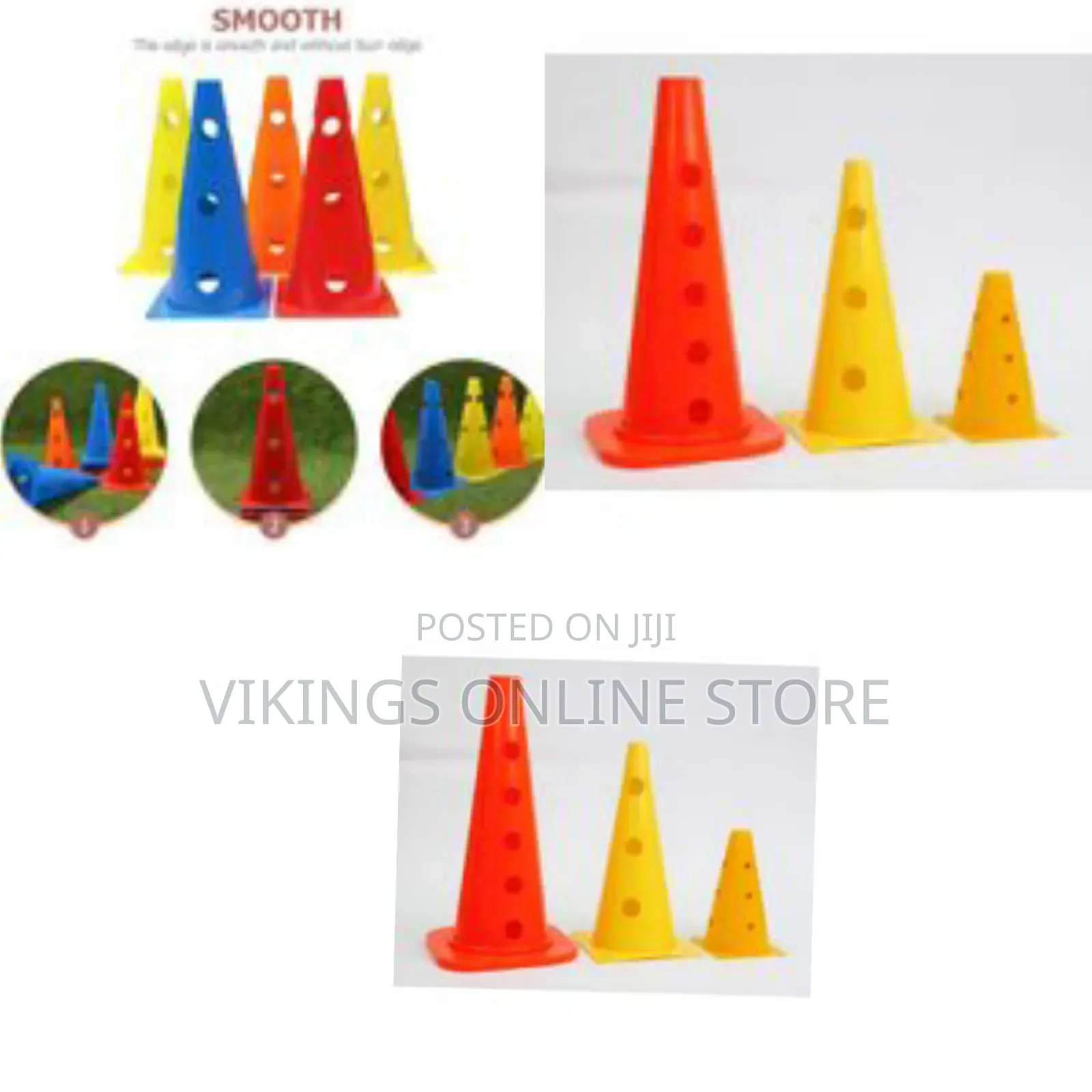 52cm Flexible Soccer Cones Logo Style Safety Speed Agility Sports