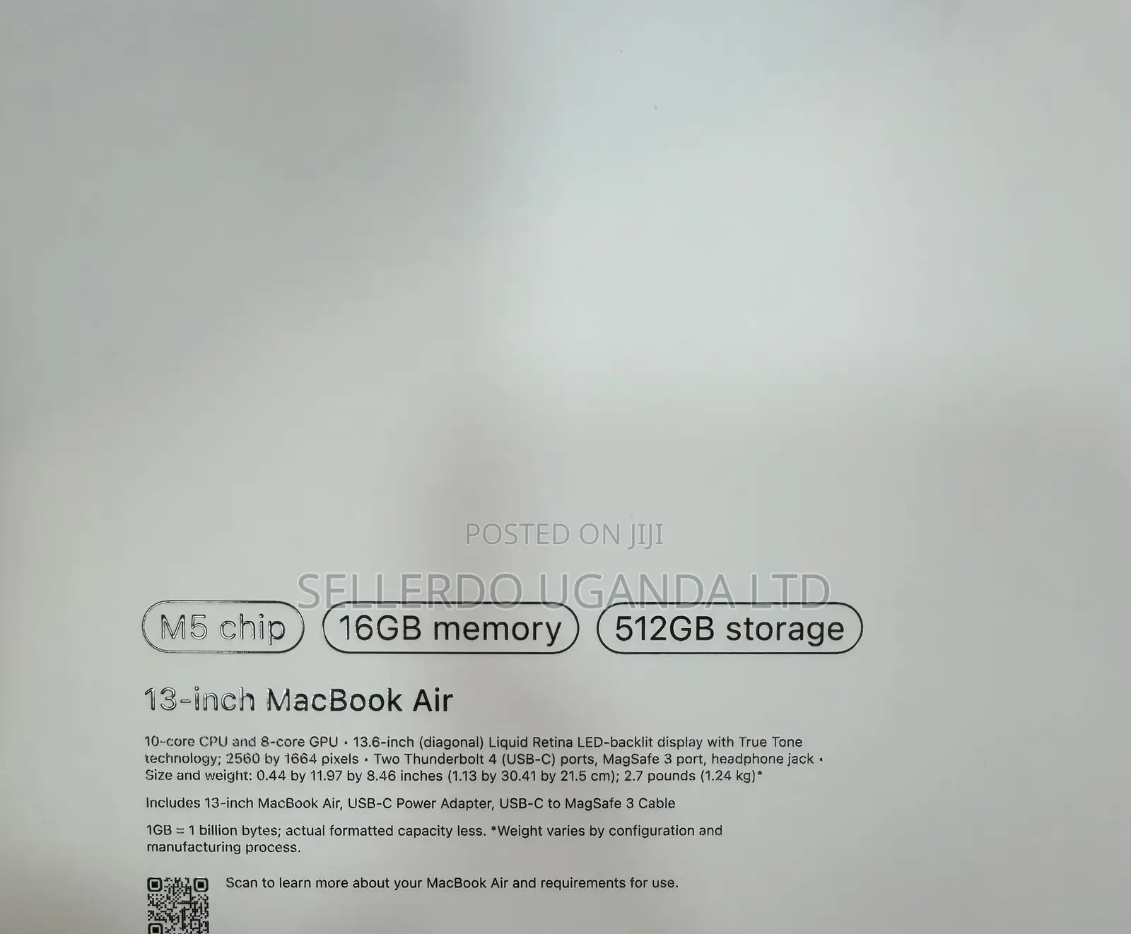 New Laptop Apple MacBook Air 16GB SSD 512GB