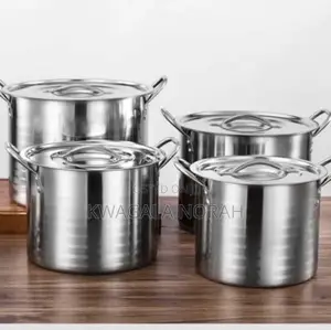 A 4 Piece Set of Stainless Steel Cookware