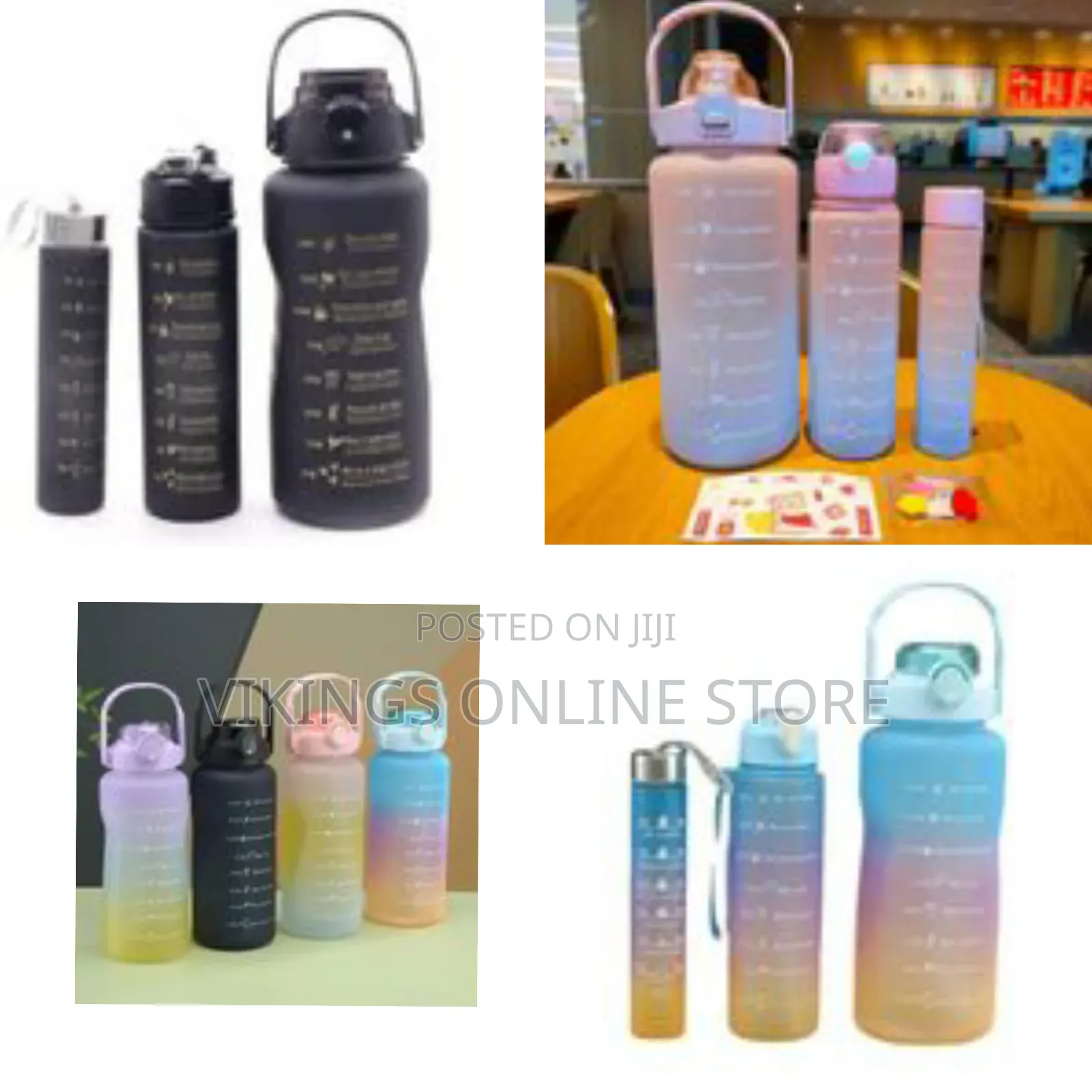 3 Piece of Sport Time Marked Fitness Jug Outdoor Frosted Water