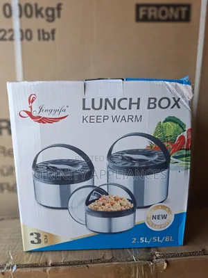 3 Piece Lunch Boxes 2.5l/5l/8l-Black