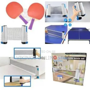 Port Portable Ping Pong Paddles Set - 2-Player Kit With Retractable
