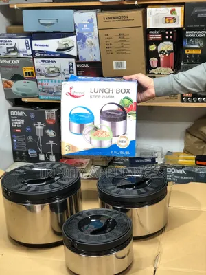 3 Piece Lunch Boxes 2.5l/5l/8l-Black