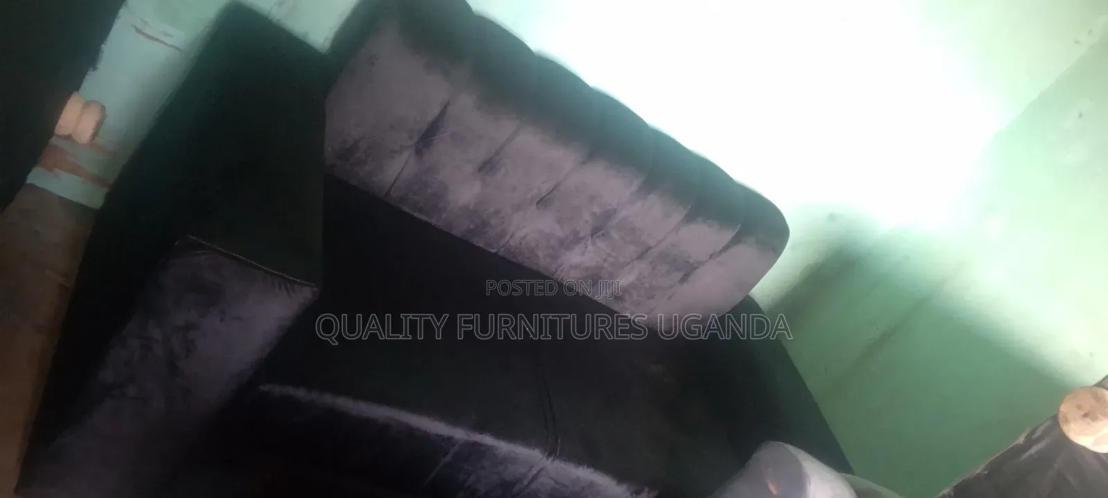 Black High Density Fabric Sofa 2 Seater
