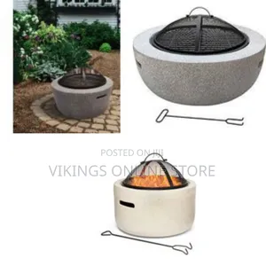 2 in 1 Fire Pit With BBQ Cooking Grill Shelf for Outdoor Garden