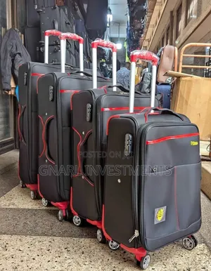4pc Set Fabric Luggage Travel Suitcases