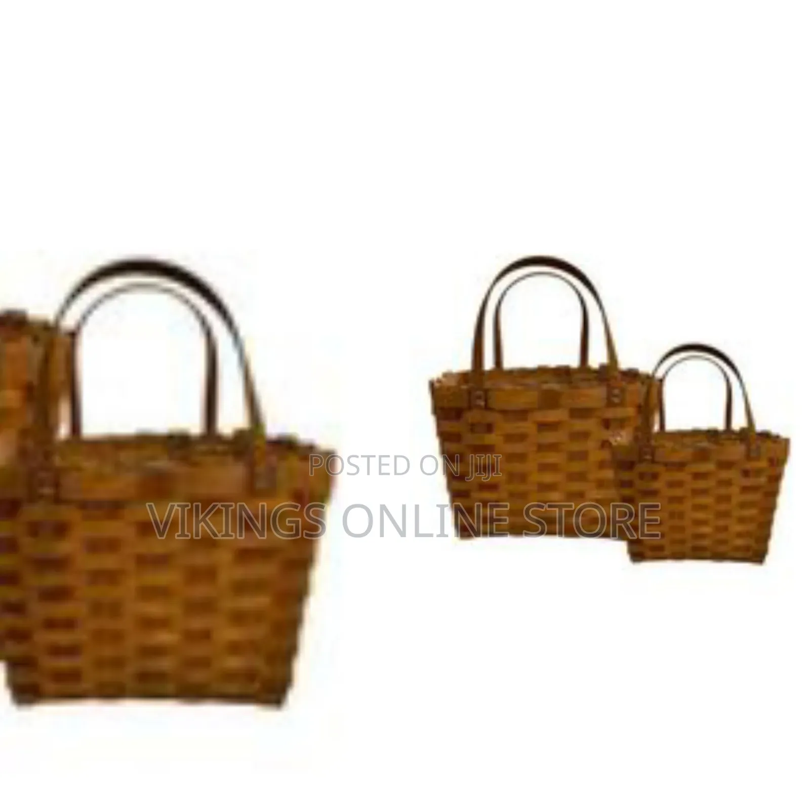 2 Piece Woven Flower Poppy Personal Picnic Basket, Fruit Insulated Bag