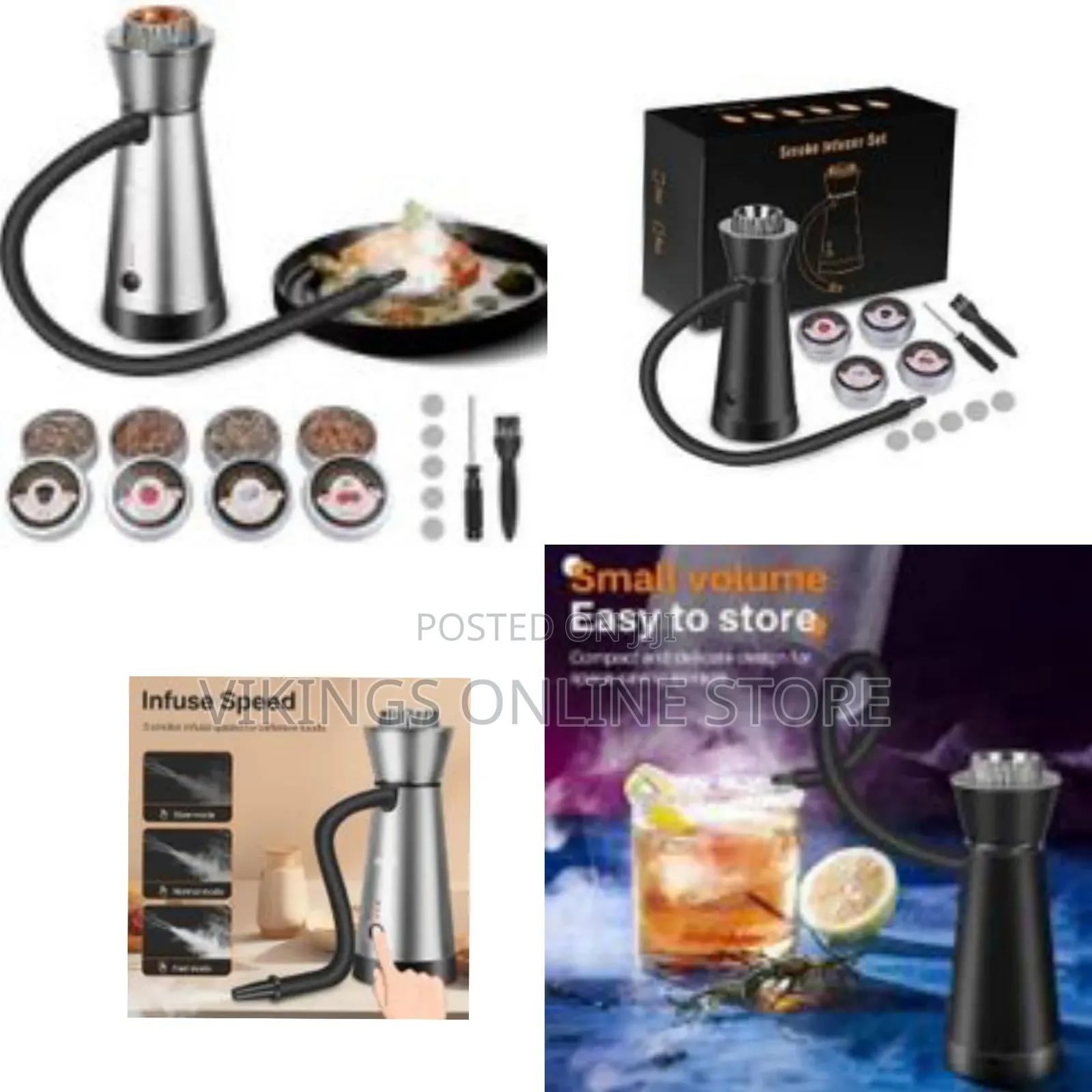 Smoke Infuser Food Drink Cold Smoke Gun Generator Bar With Lighter