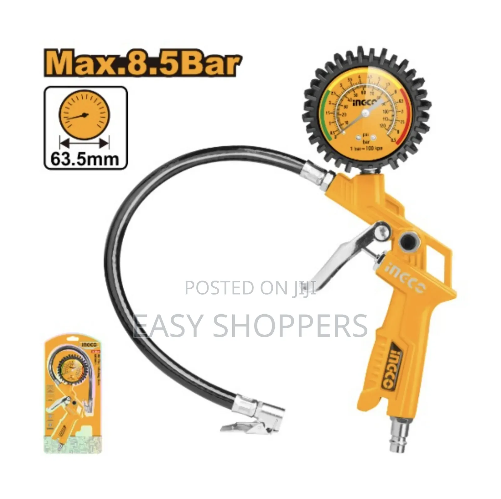 Ingco Air Tire Inflating Gun With a Pressure Gauge.