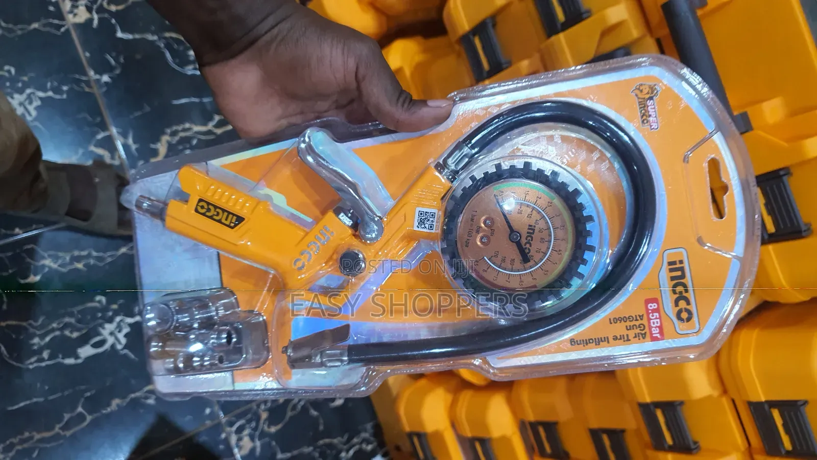 Ingco Air Tire Inflating Gun With a Pressure Gauge.