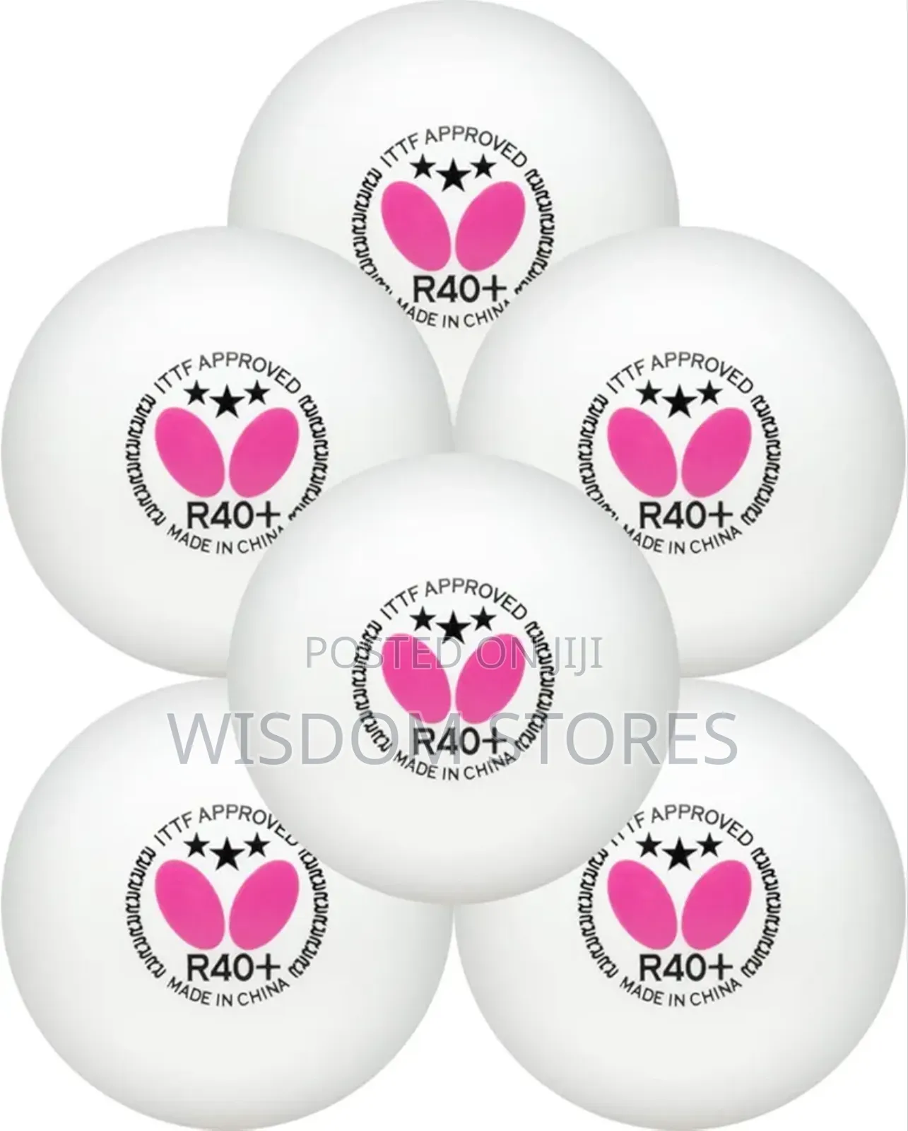 Butterfly R40+ Table Tennis Balls - 40mm White Ping Pong Ball