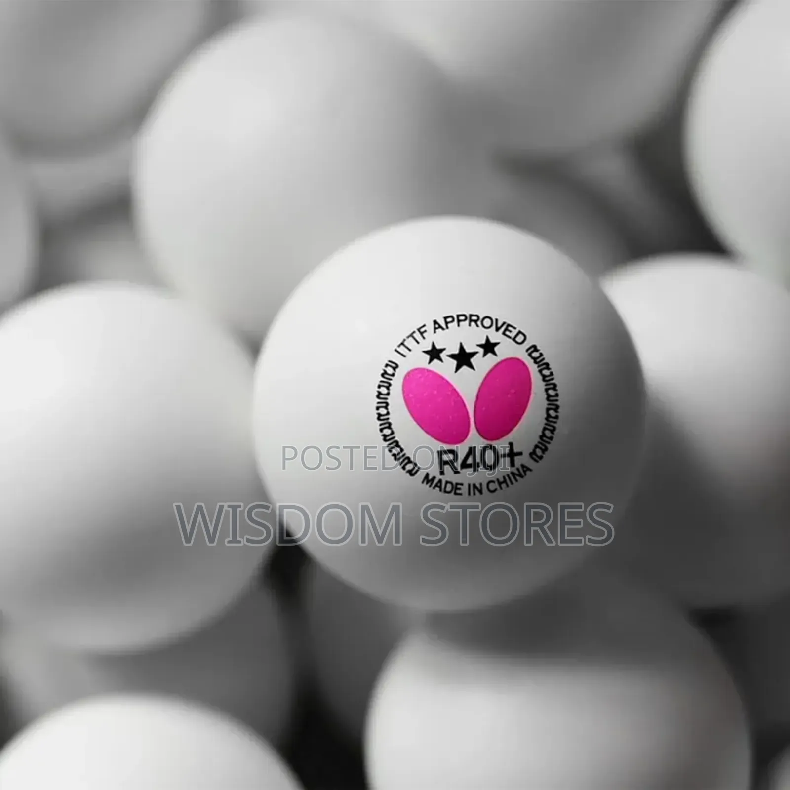 Butterfly R40+ Table Tennis Balls - 40mm White Ping Pong Ball