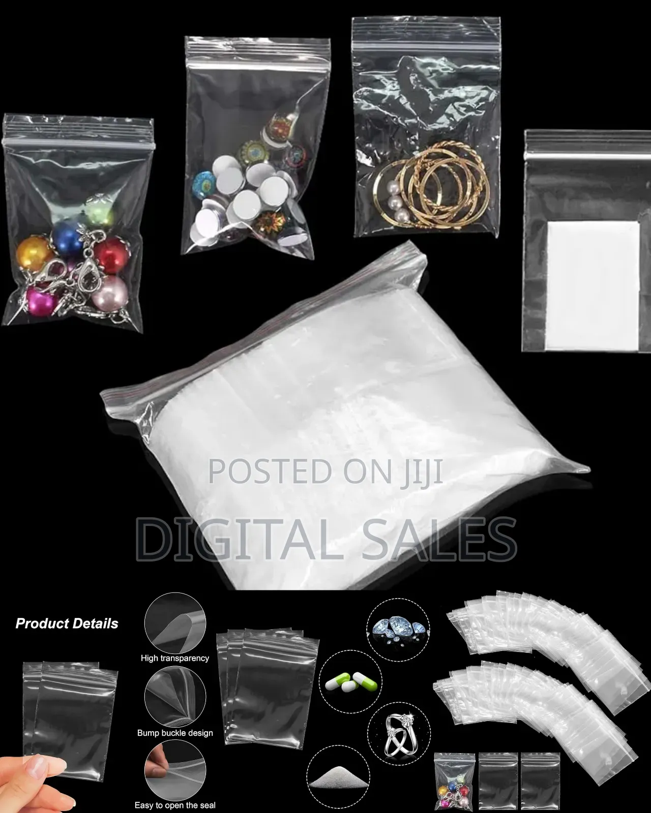 100pcs Poly Zip Lock Bags