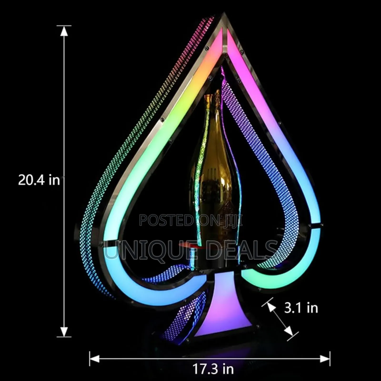 Spade Champagne Bottle Presenter,Luminous Wine Bottle Display