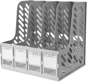 4 Vertical Slots Desk Document Folder Holder Book Rack